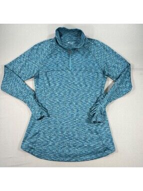 Columbia Sportswear Pullover Womens Large Blue Fleece 1/4 Zip Mock Neck